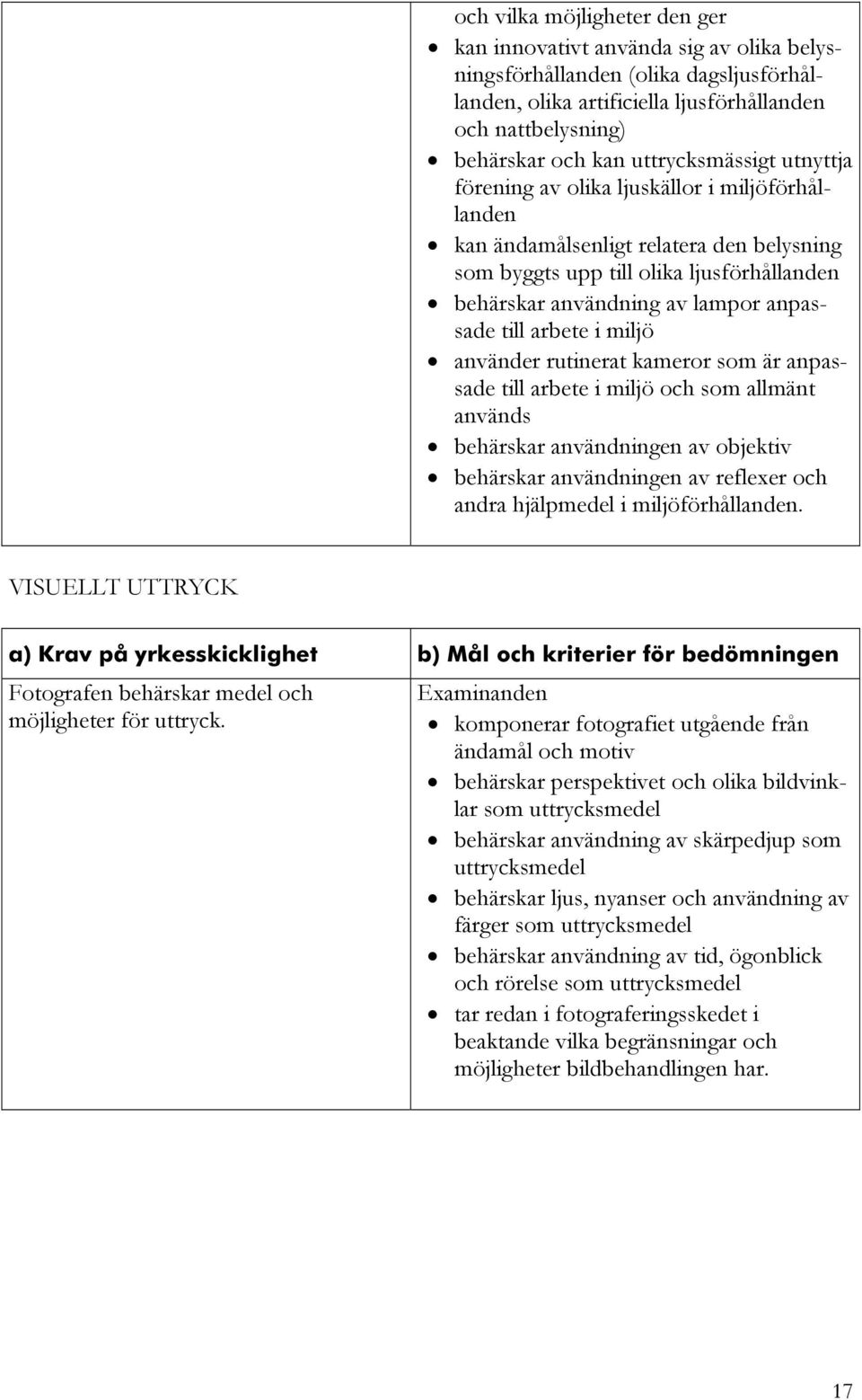 till arbete i miljö använder rutinerat kameror som är anpassade till arbete i miljö och som allmänt används behärskar användningen av objektiv behärskar användningen av reflexer och andra hjälpmedel