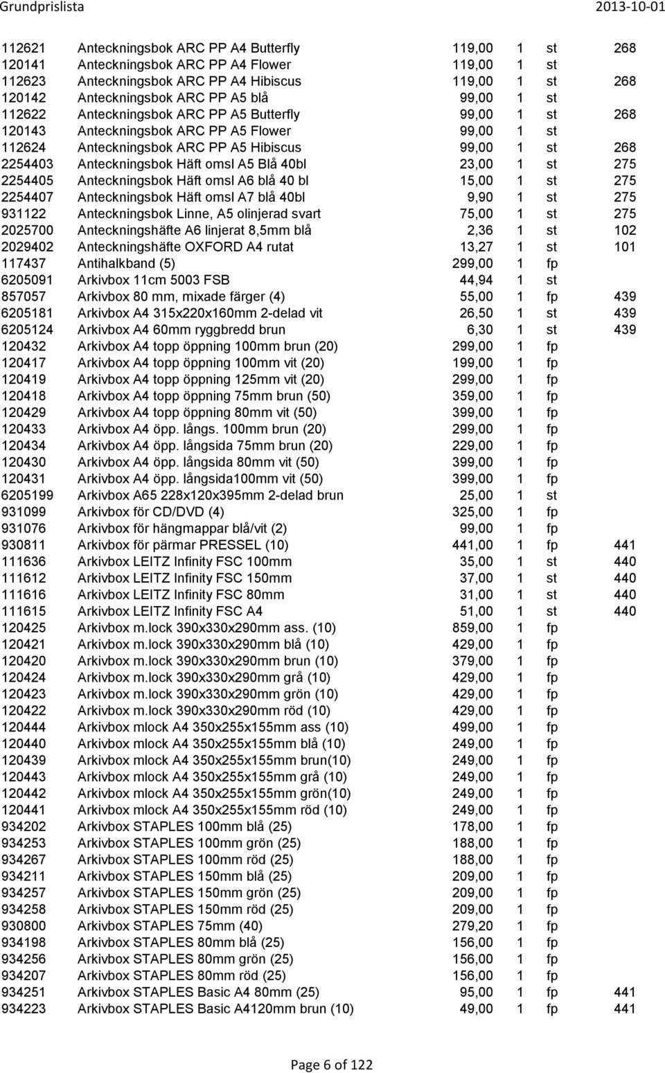 Anteckningsbok Häft omsl A5 Blå 40bl 23,00 1 st 275 2254405 Anteckningsbok Häft omsl A6 blå 40 bl 15,00 1 st 275 2254407 Anteckningsbok Häft omsl A7 blå 40bl 9,90 1 st 275 931122 Anteckningsbok