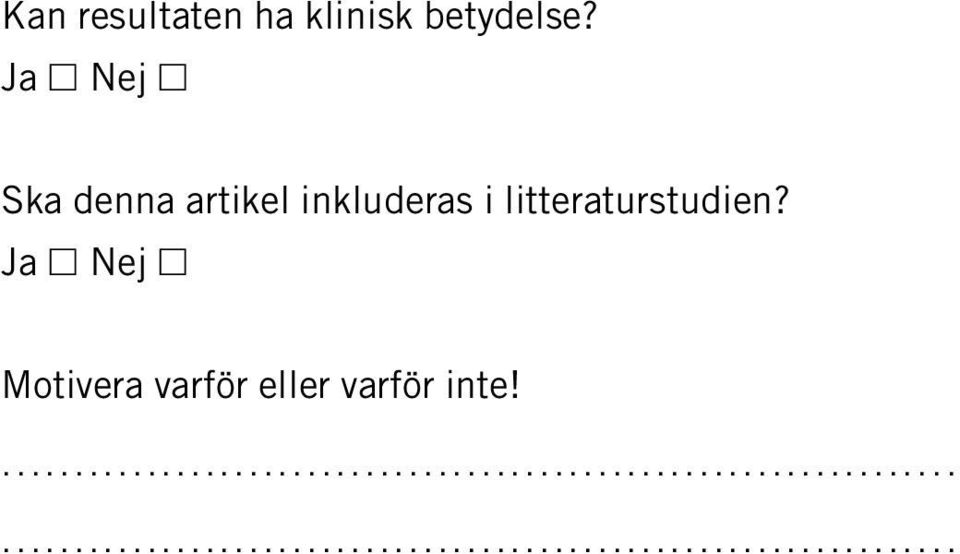 Ska denna artikel inkluderas i