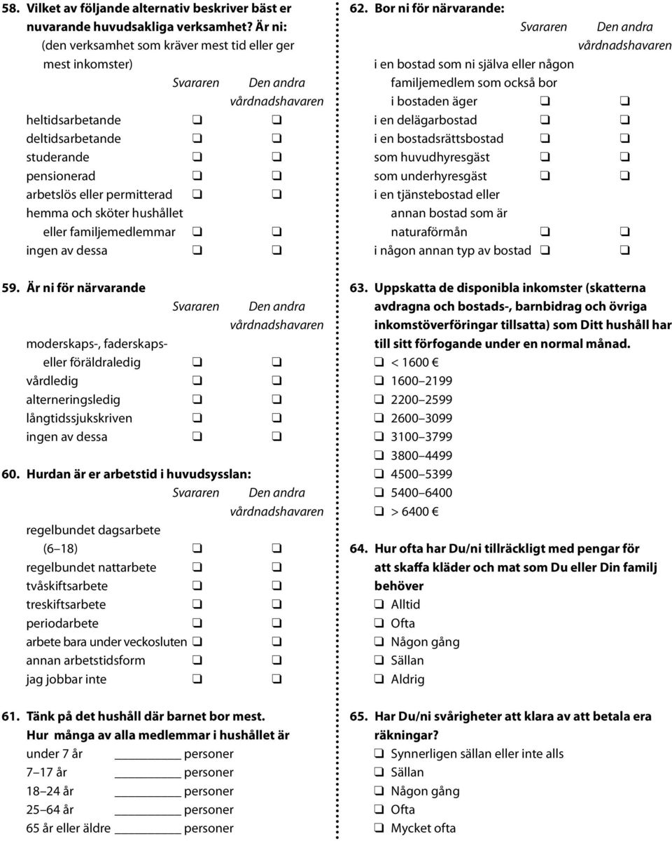 sköter hushållet eller familjemedlemmar ingen av dessa 59.