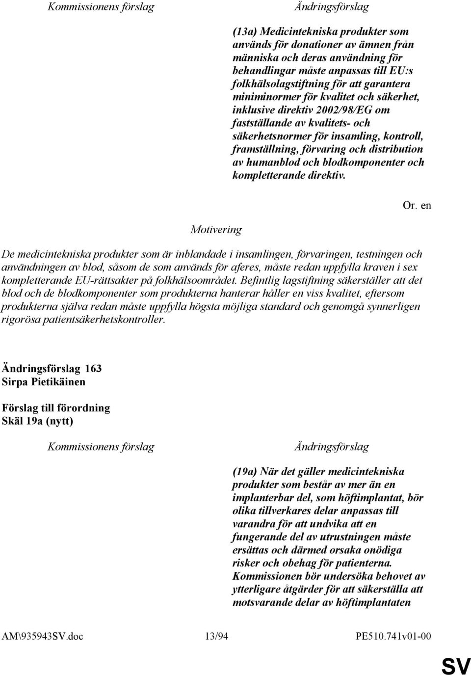 humanblod och blodkomponenter och kompletterande direktiv.