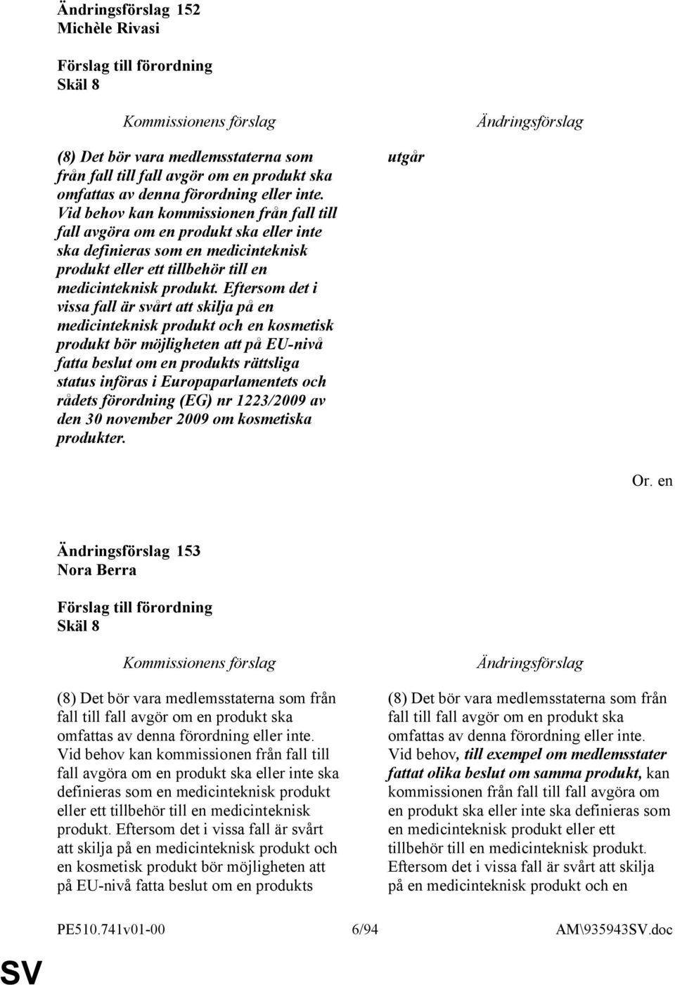 Eftersom det i vissa fall är svårt att skilja på en medicinteknisk produkt och en kosmetisk produkt bör möjligheten att på EU-nivå fatta beslut om en produkts rättsliga status införas i