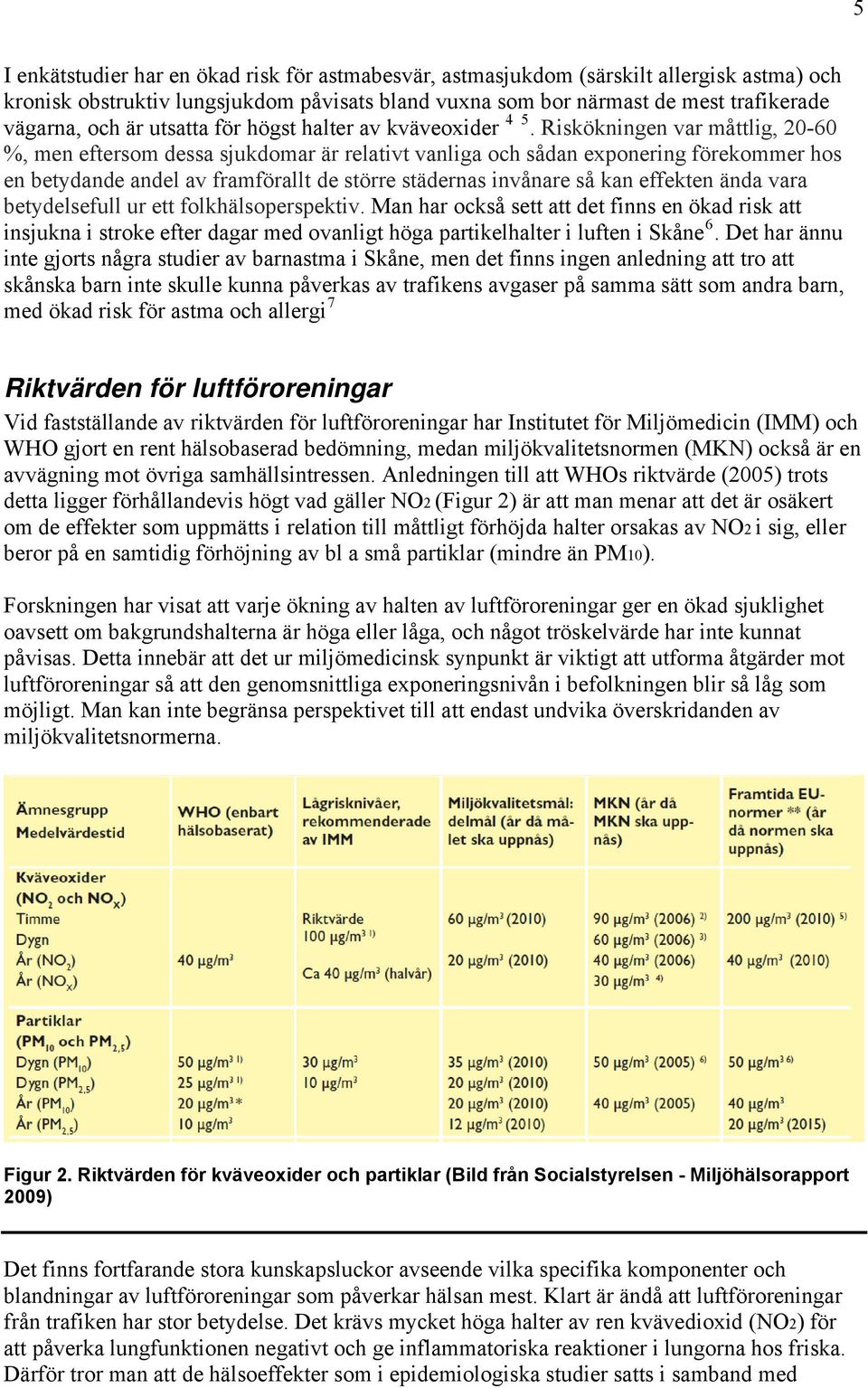 Riskökningen var måttlig, 20-60 %, men eftersom dessa sjukdomar är relativt vanliga och sådan exponering förekommer hos en betydande andel av framförallt de större städernas invånare så kan effekten