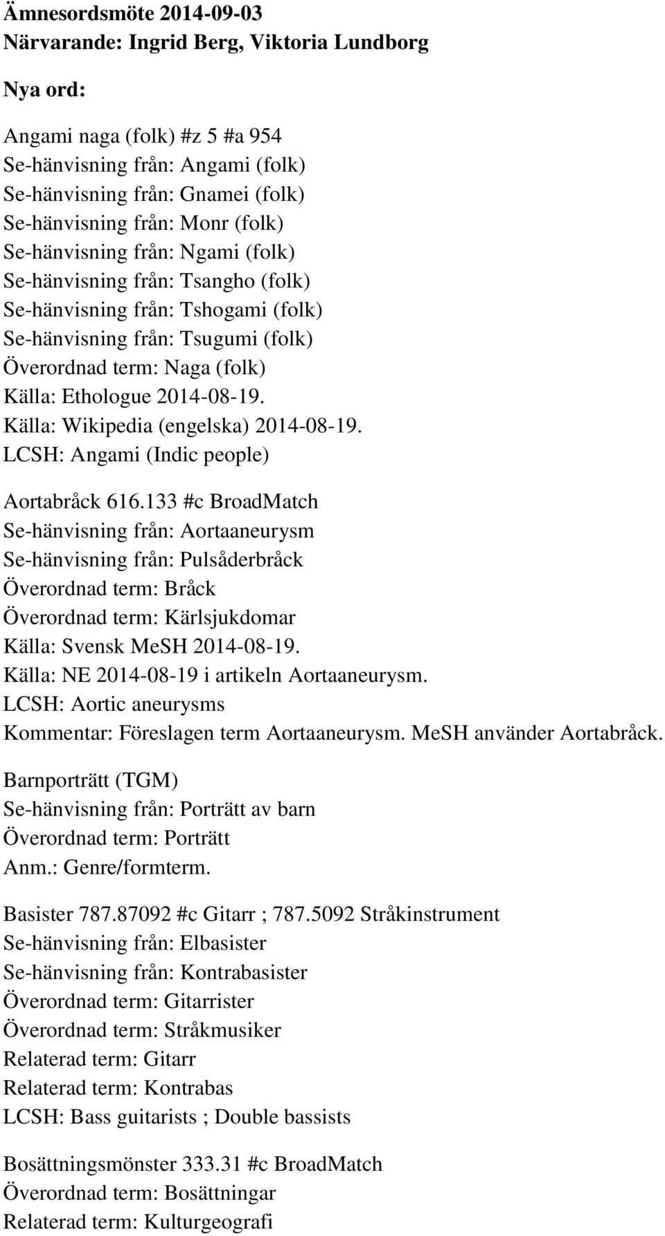 2014-08-19. Källa: Wikipedia (engelska) 2014-08-19. LCSH: Angami (Indic people) Aortabråck 616.