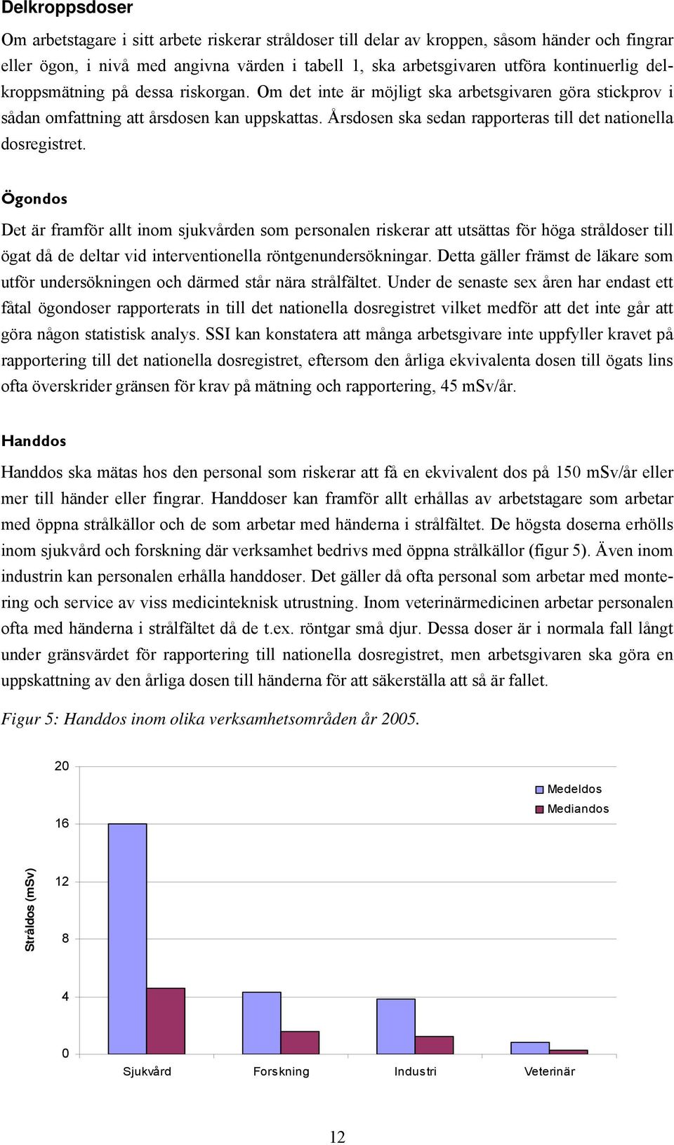 Årsdosen ska sedan rapporteras till det nationella dosregistret.