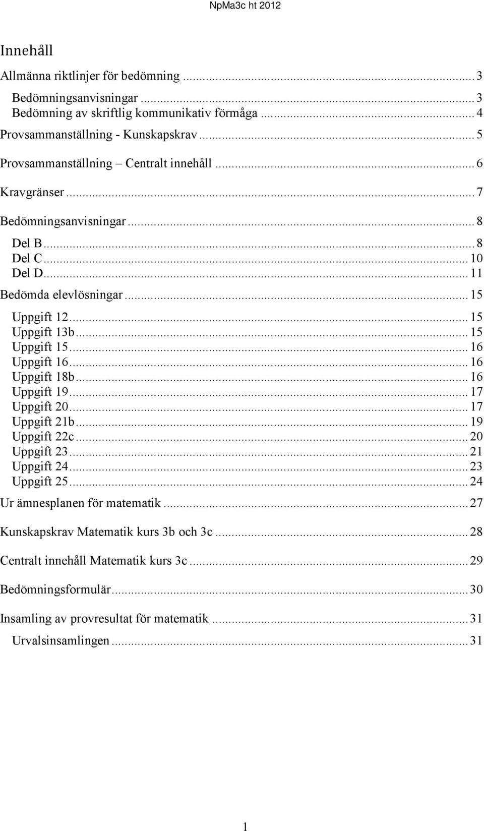 matte 3c lösningar