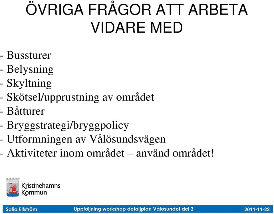 - Båtturer - Bryggstrategi/bryggpolicy - Utformningen