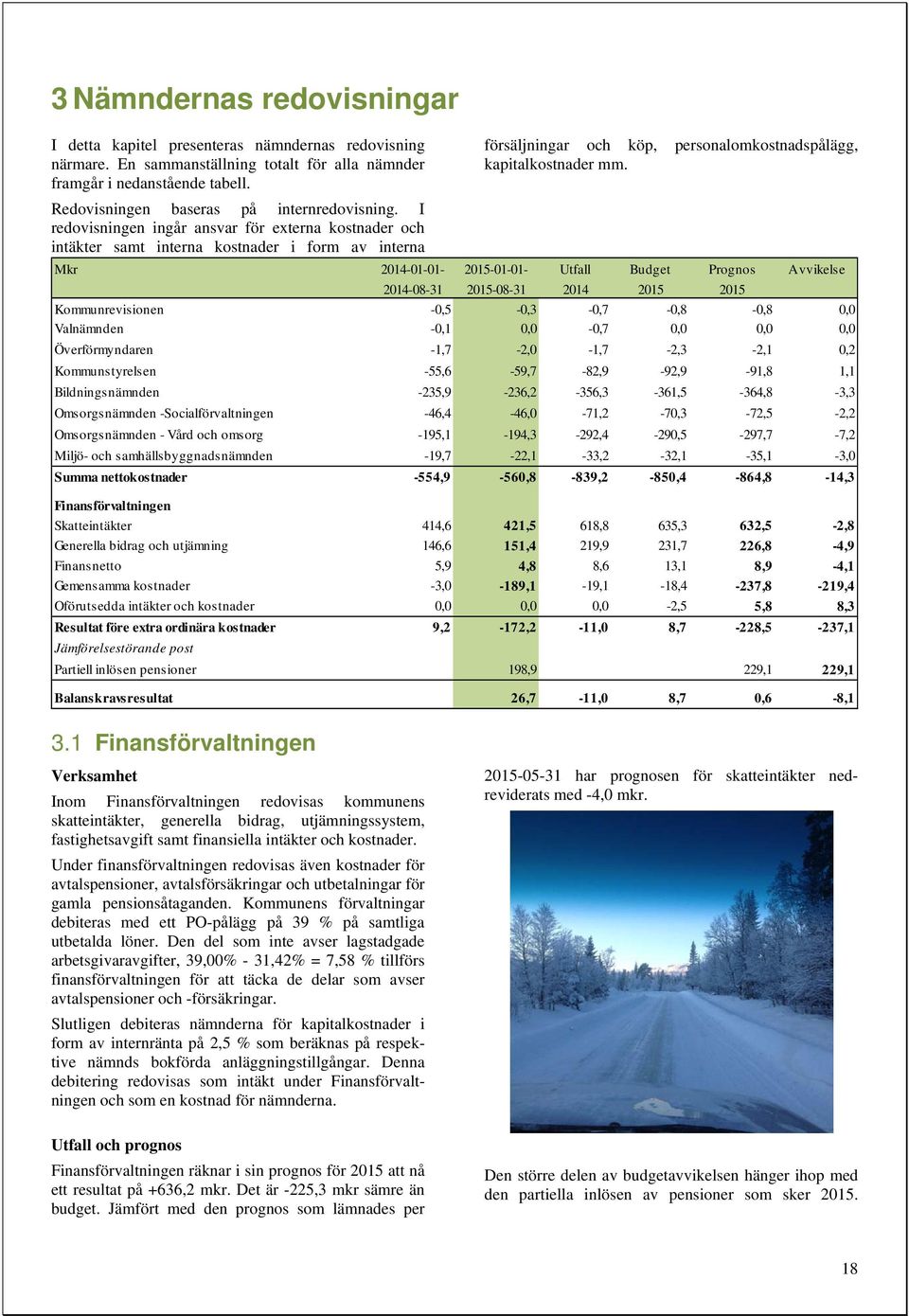 I redovisningen ingår ansvar för externa kostnader och intäkter samt interna kostnader i form av interna försäljningar och köp, personalomkostnadspålägg, kapitalkostnader mm.