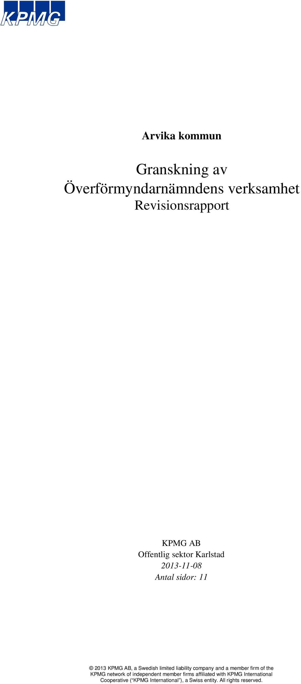 verksamhet Revisionsrapport