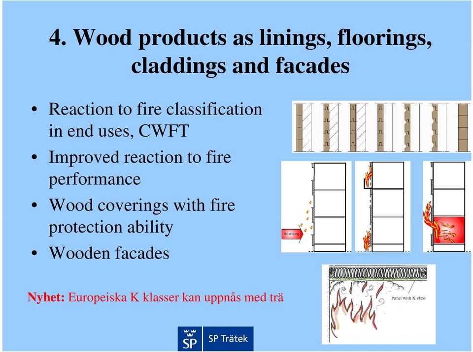 reaction to fire performance Wood coverings with fire