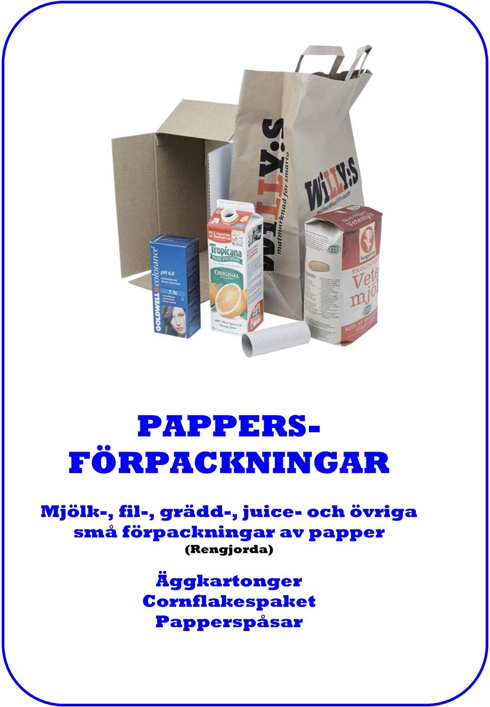 små förpackningar av papper