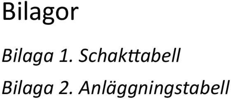 Schakttabell