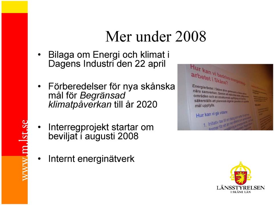 för Begränsad klimatpåverkan till år 2020