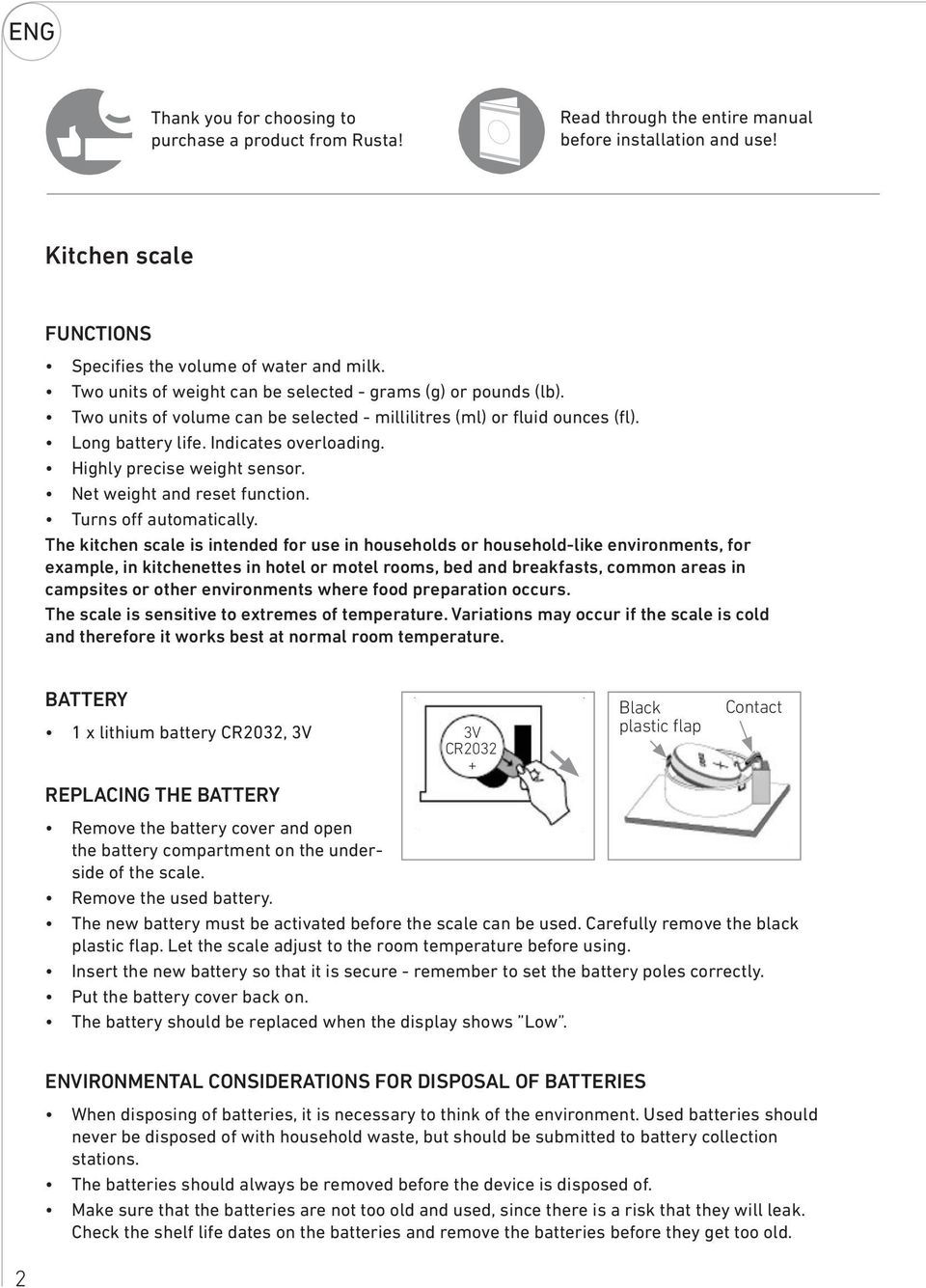 Kitchen scale Köksvåg / Kjøkkenvekt - PDF Free Download
