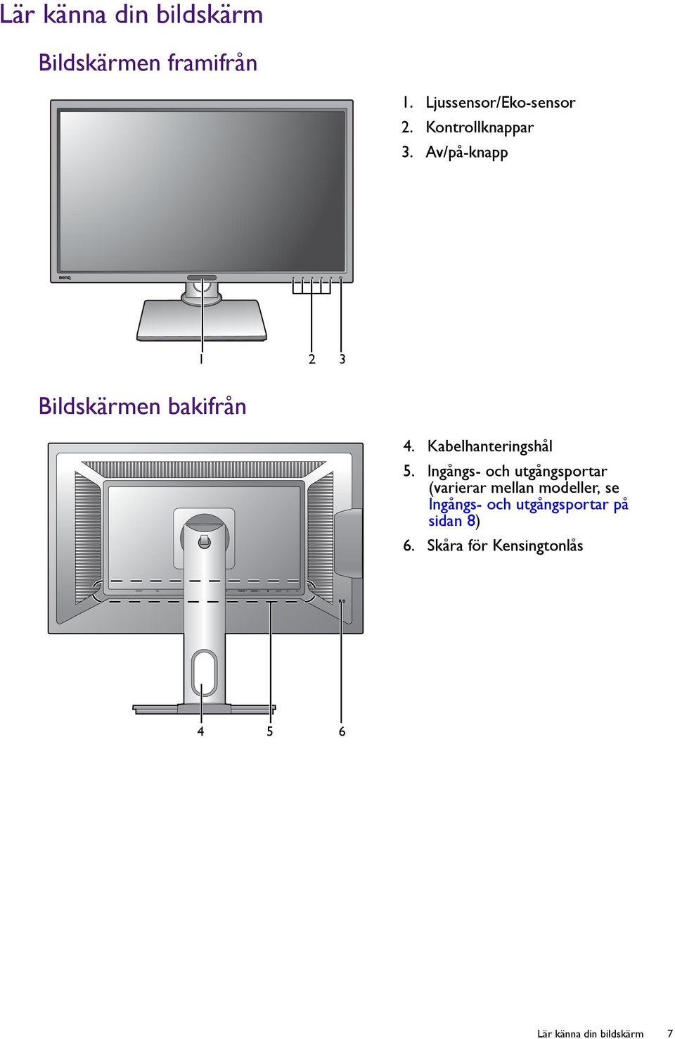 Kabelhanteringshål 5.