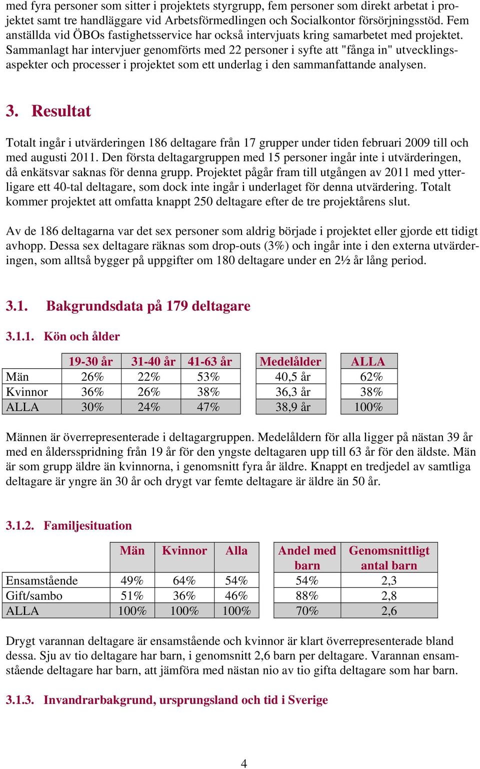 Sammanlagt har intervjuer genomförts med 22 personer i syfte att "fånga in" utvecklingsaspekter och processer i projektet som ett underlag i den sammanfattande analysen. 3.