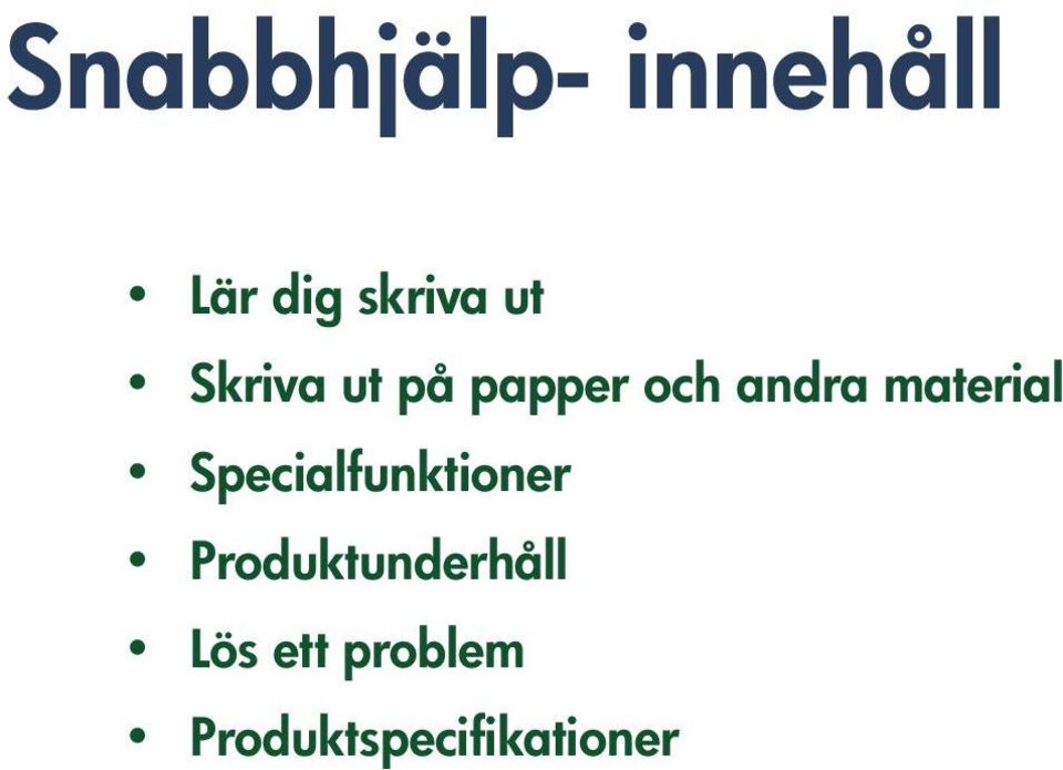 material Specialfunktioner