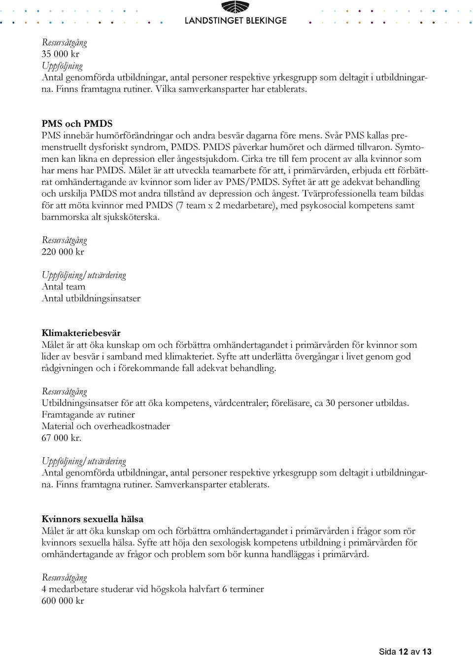 Symtomen kan likna en depression eller ångestsjukdom. Cirka tre till fem procent av alla kvinnor som har mens har PMDS.