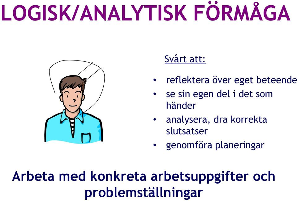 analysera, dra korrekta slutsatser genomföra