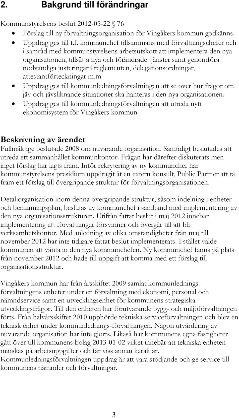 rvaltningsorganisation fö