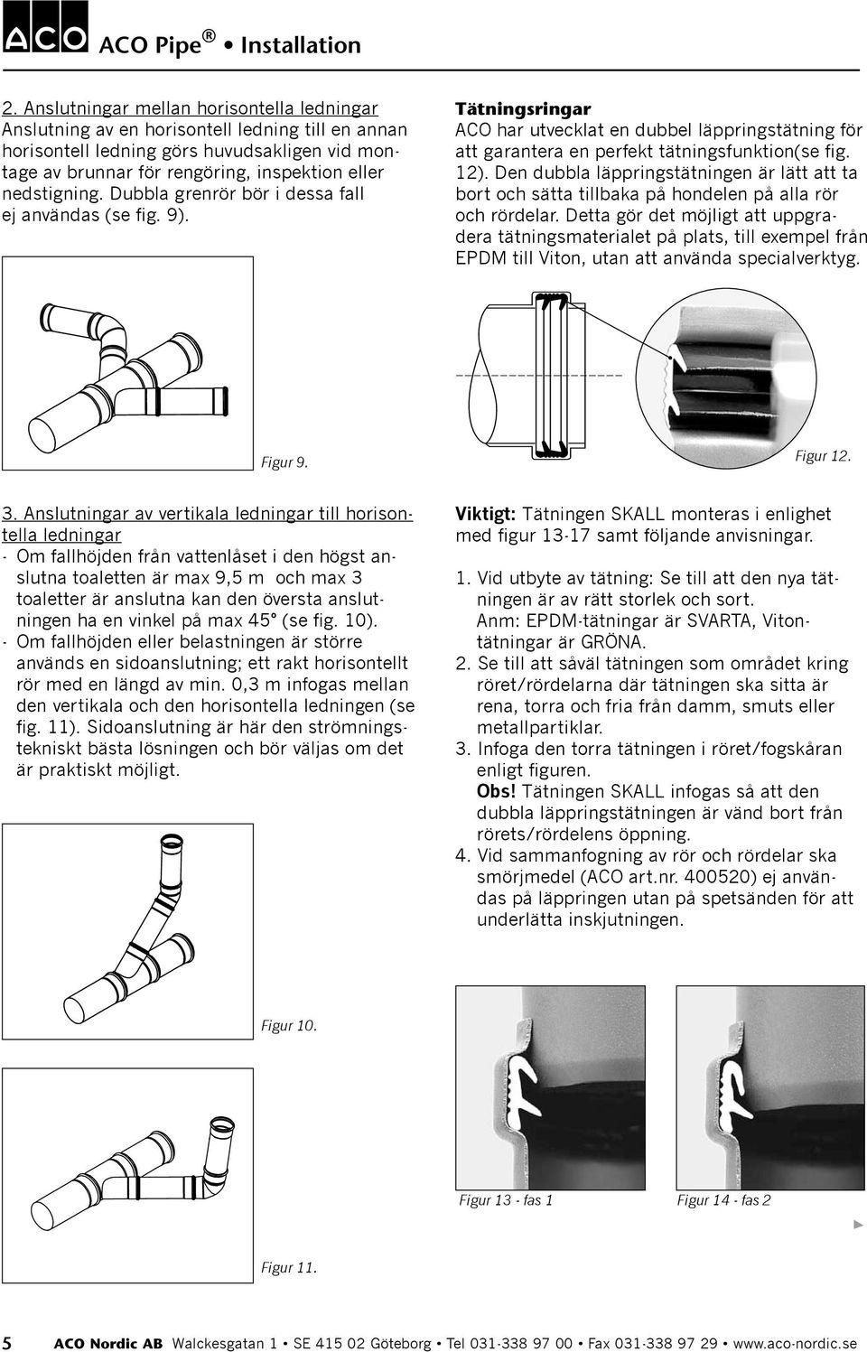 Den dubbla läppringstätningen är lätt att ta bort och sätta tillbaka på hondelen på alla rör och rördelar.