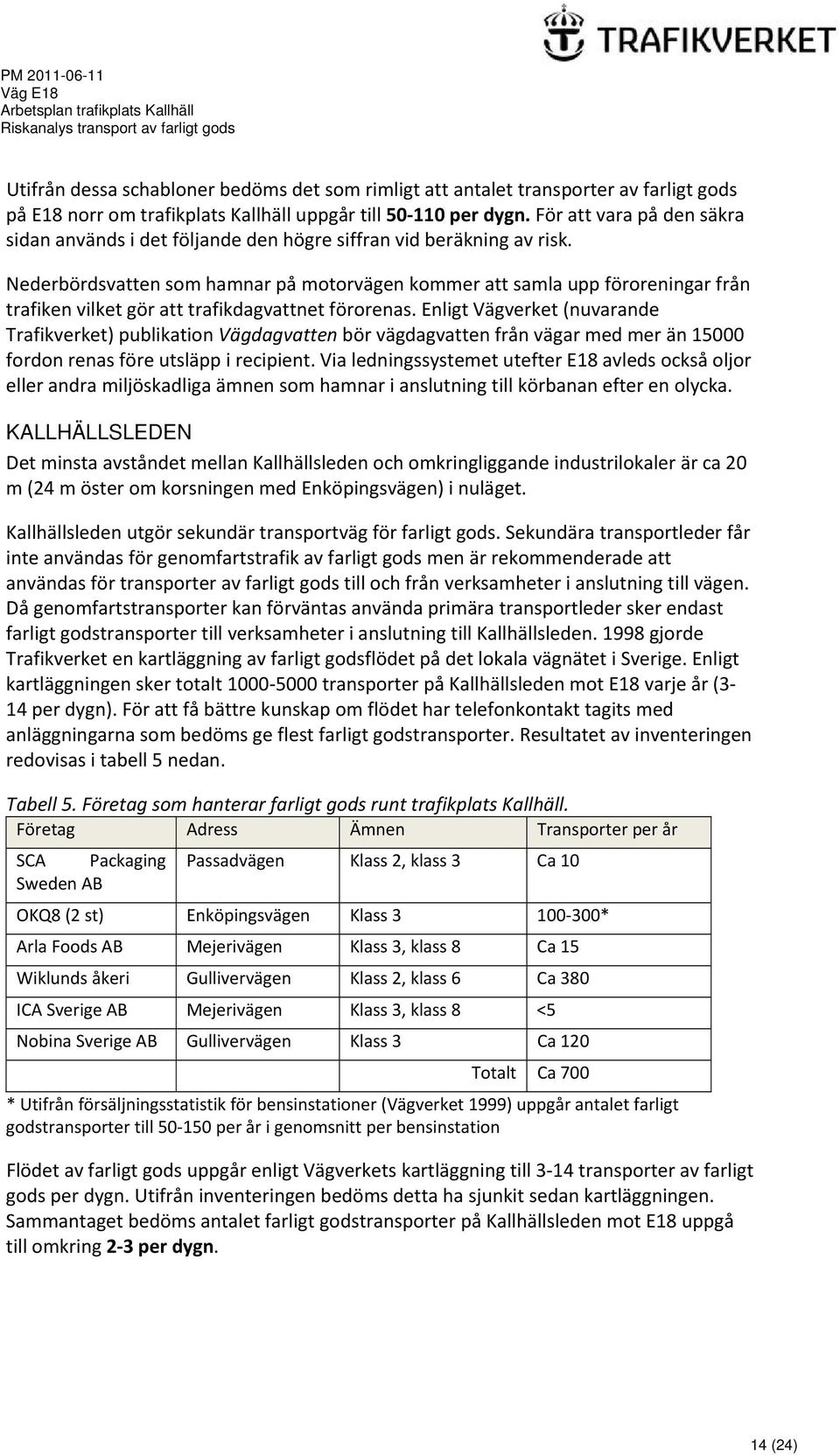 Nederbördsvatten som hamnar på motorvägen kommer att samla upp föroreningar från trafiken vilket gör att trafikdagvattnet förorenas.