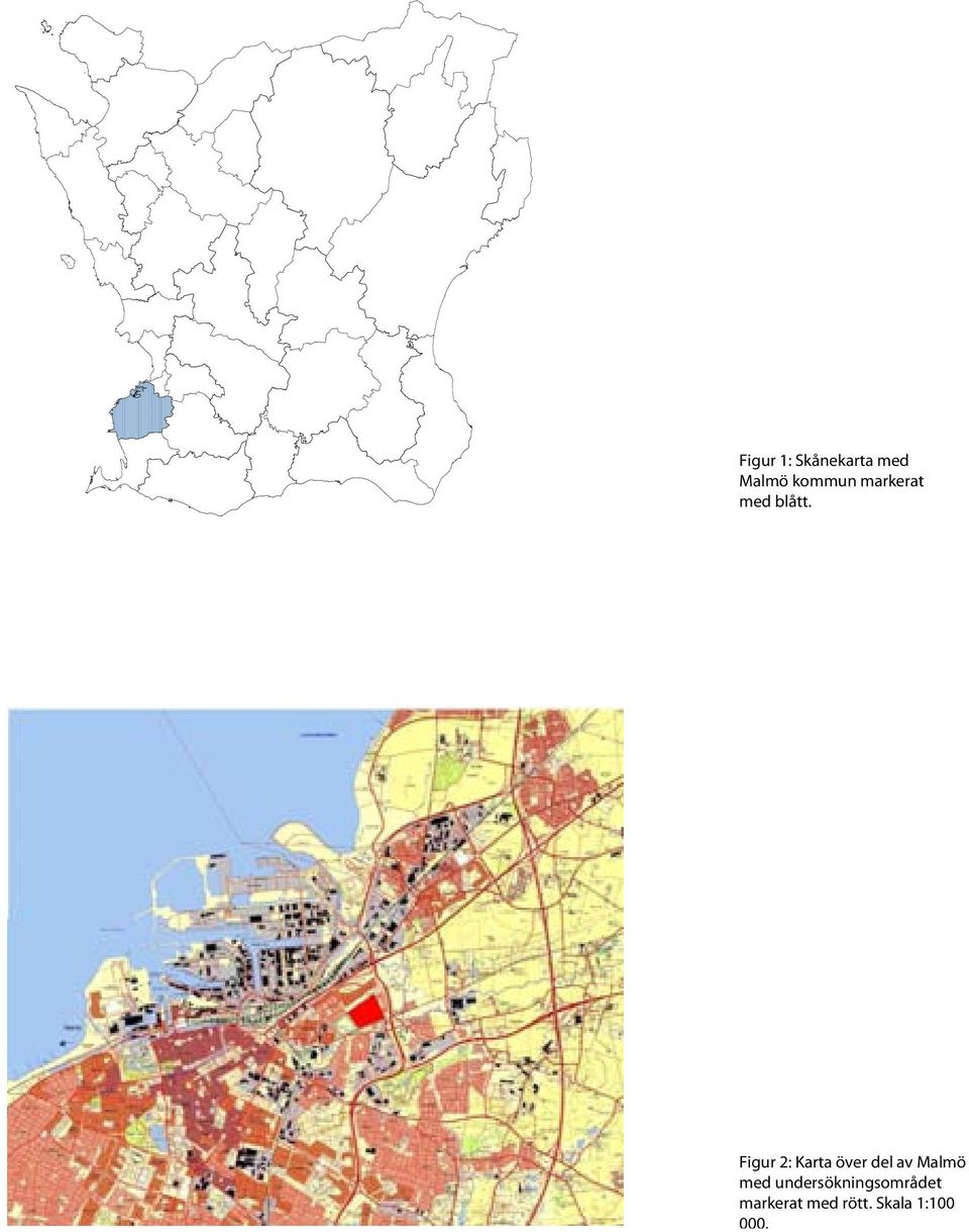 Figur 2: Karta över del av Malmö med