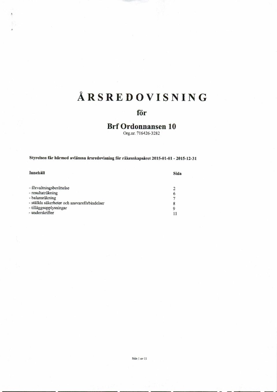 S-01-01- - 2015--12-31 Innehåll.