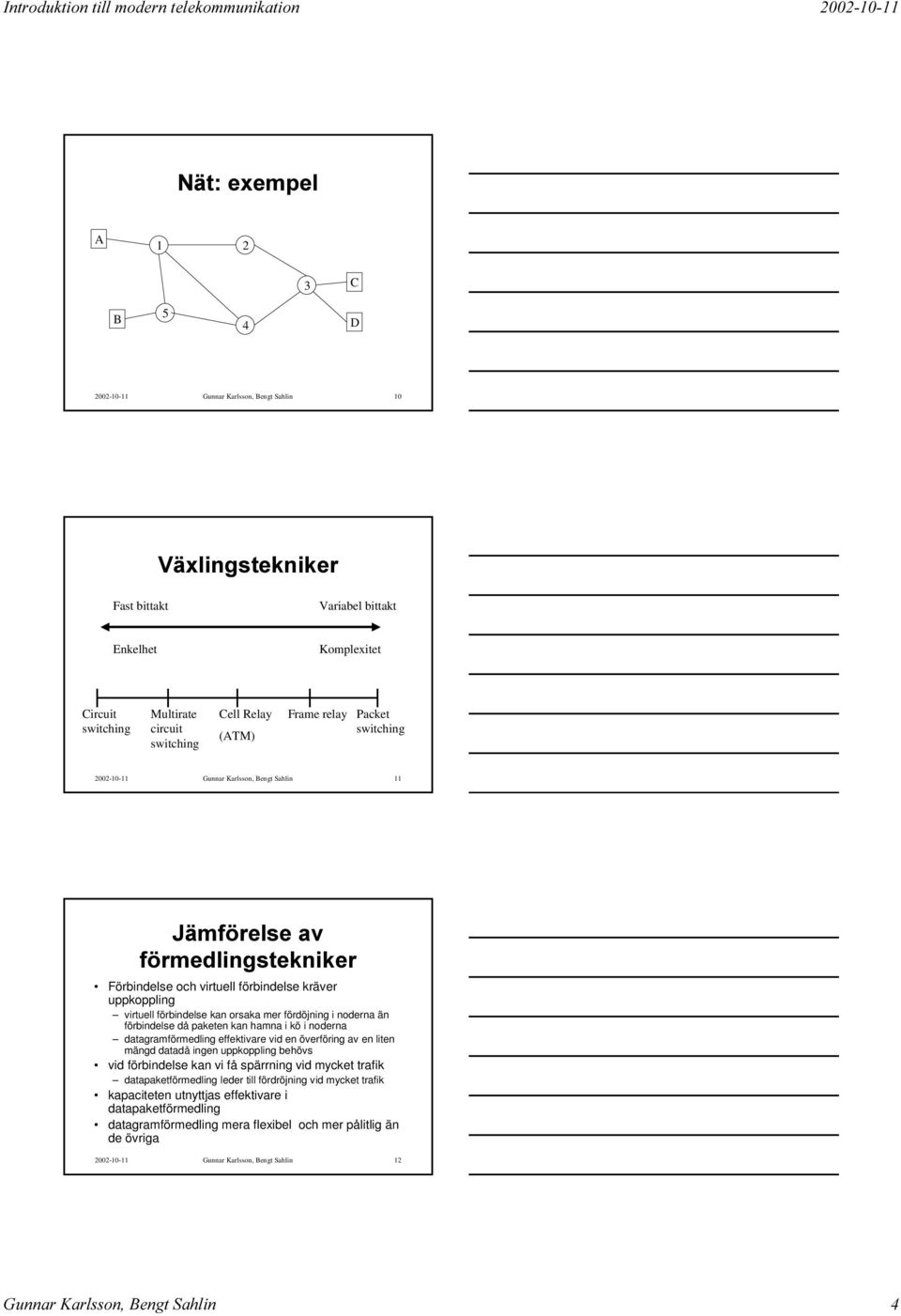 mer fördöjning i noderna än förbindelse då paketen kan hamna i kö i noderna datagramförmedling effektivare vid en överföring av en liten mängd datadå ingen uppkoppling behövs vid förbindelse kan vi