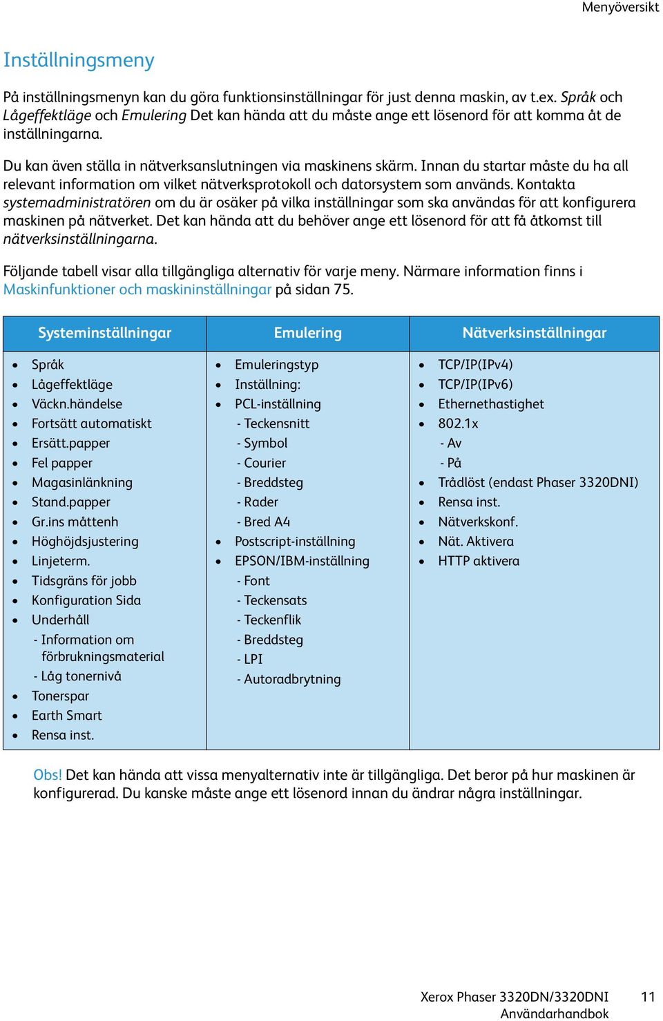 Innan du startar måste du ha all relevant information om vilket nätverksprotokoll och datorsystem som används.