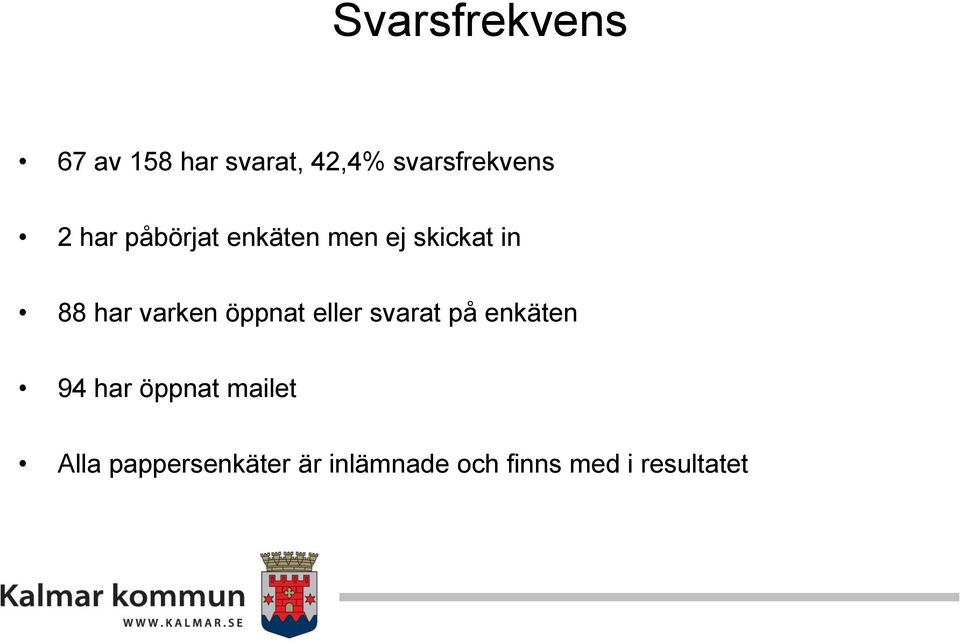öppnat eller svarat på enkäten 94 har öppnat mailet
