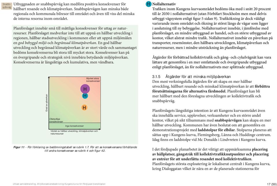 Planförslaget innebär små till måttliga konsekvenser för uttag av naturresurser.