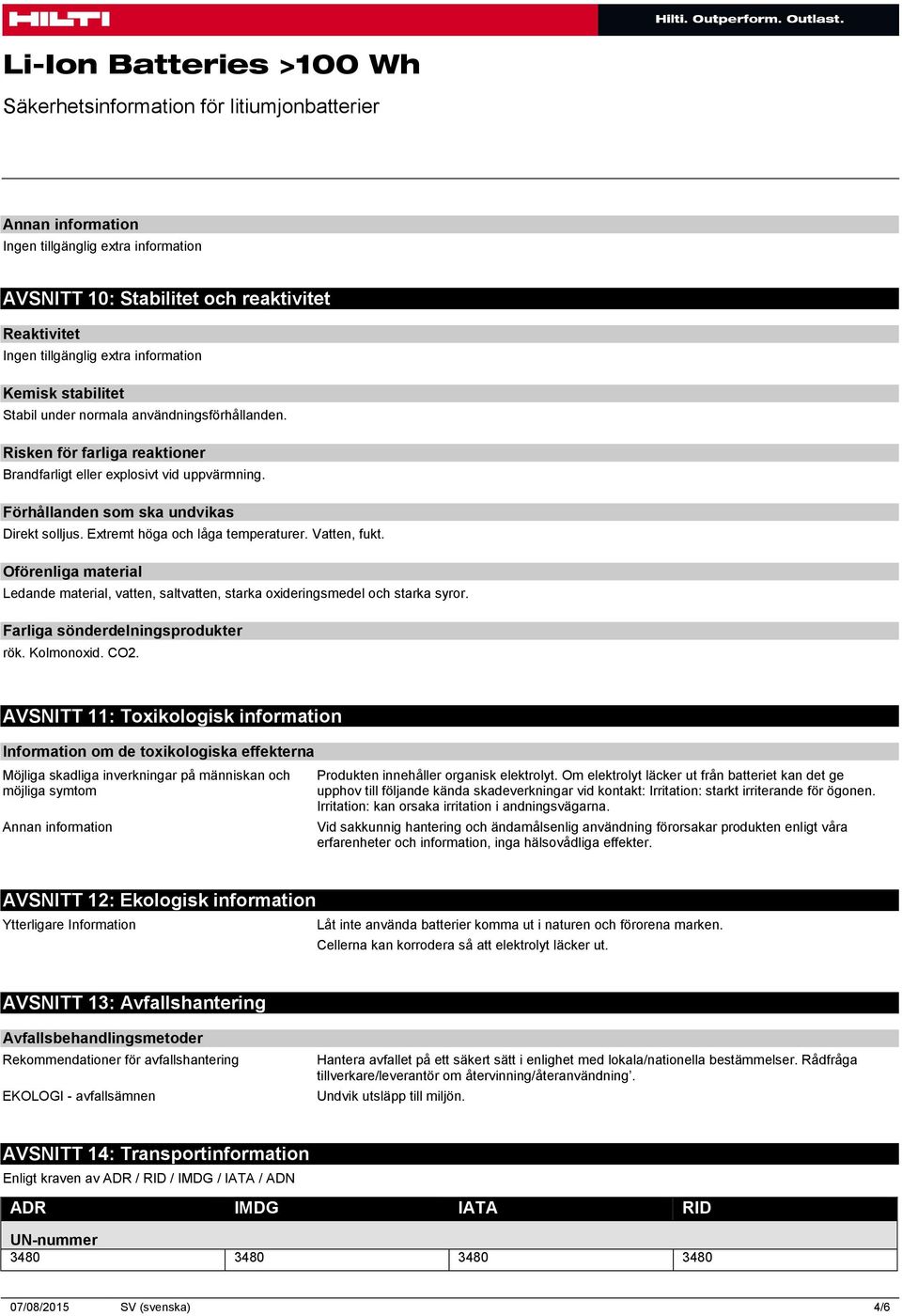 Farliga sönderdelningsprodukter rök. Kolmonoxid. CO2.