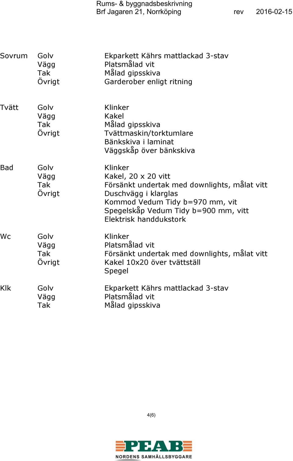 Duschvägg i klarglas Kommod Vedum Tidy b=970 mm, vit Spegelskåp