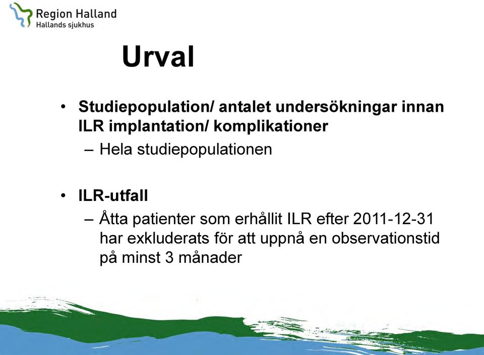 ILR-utfall Åtta patienter som erhållit ILR efter 2011-12-31
