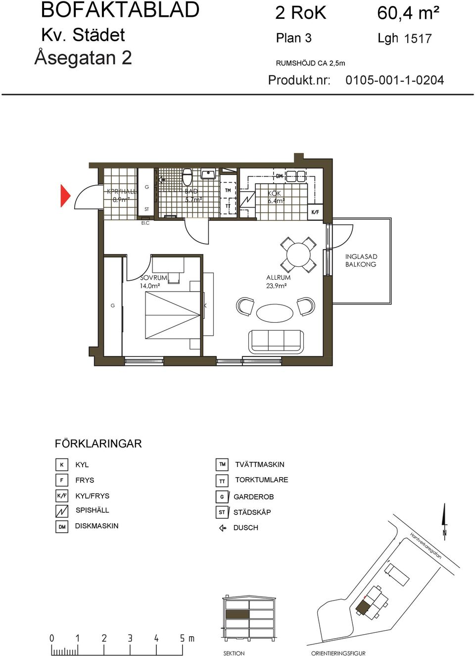 nr: 0105-001-1-0204 8,9m² 6,4m²