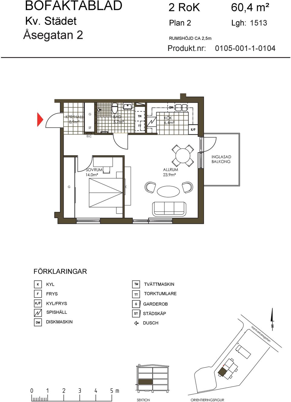 nr: 0105-001-1-0104 8,9m² 6,4m²