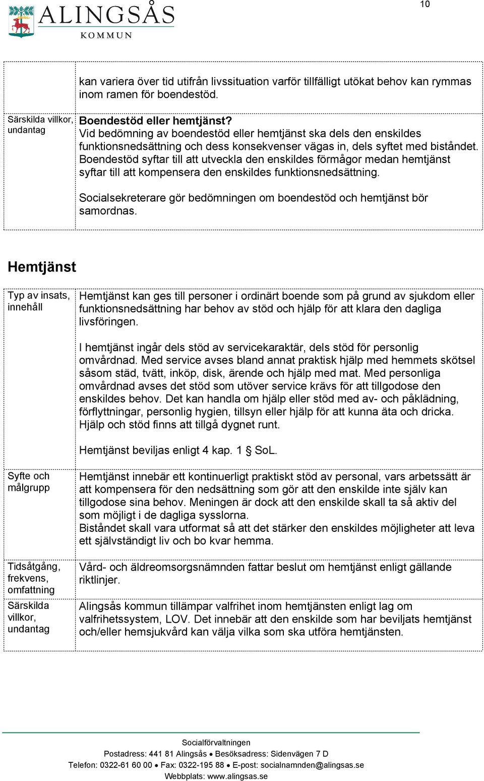 Boendestöd syftar till att utveckla den enskildes förmågor medan hemtjänst syftar till att kompensera den enskildes funktionsnedsättning.