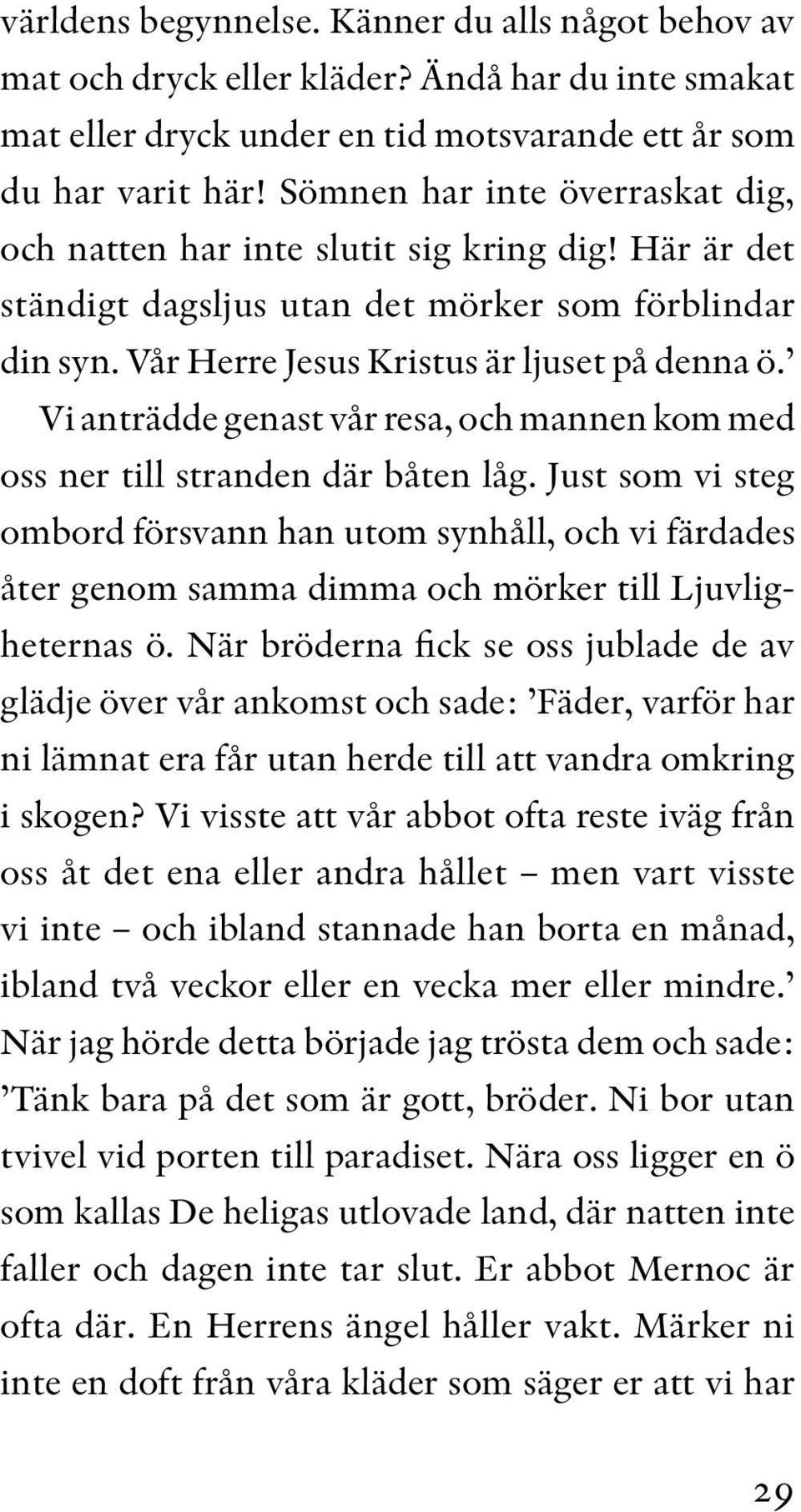 Vi anträdde genast vår resa, och mannen kom med oss ner till stranden där båten låg.