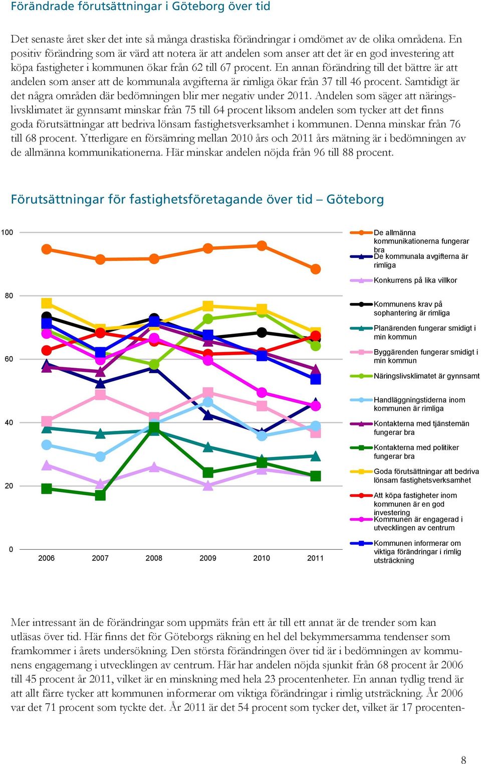 En annan förändring till det bättre är att andelen som anser att de kommunala avgifterna är rimliga ökar från 37 till 46 procent.