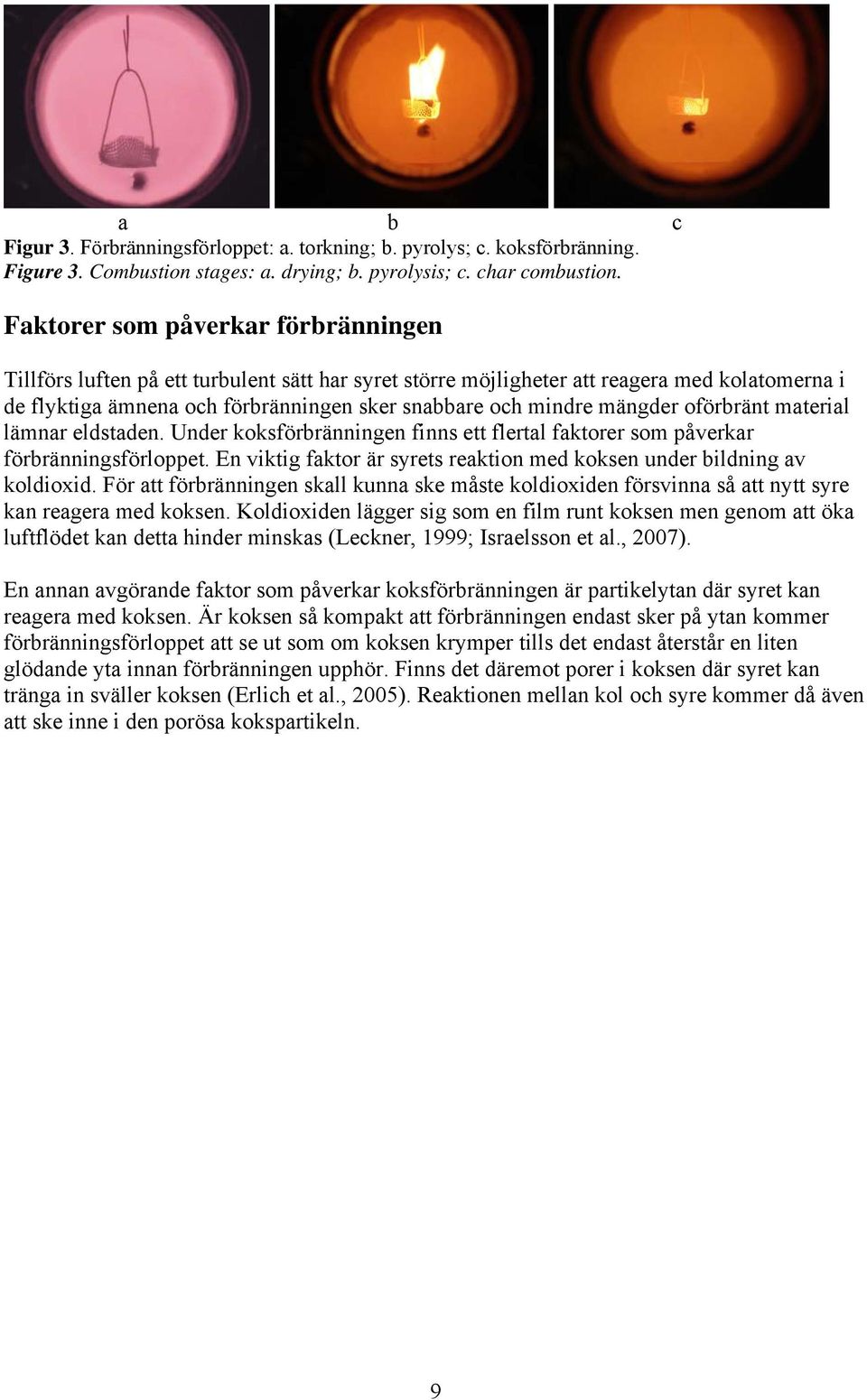 mängder oförbränt material lämnar eldstaden. Under koksförbränningen finns ett flertal faktorer som påverkar förbränningsförloppet.