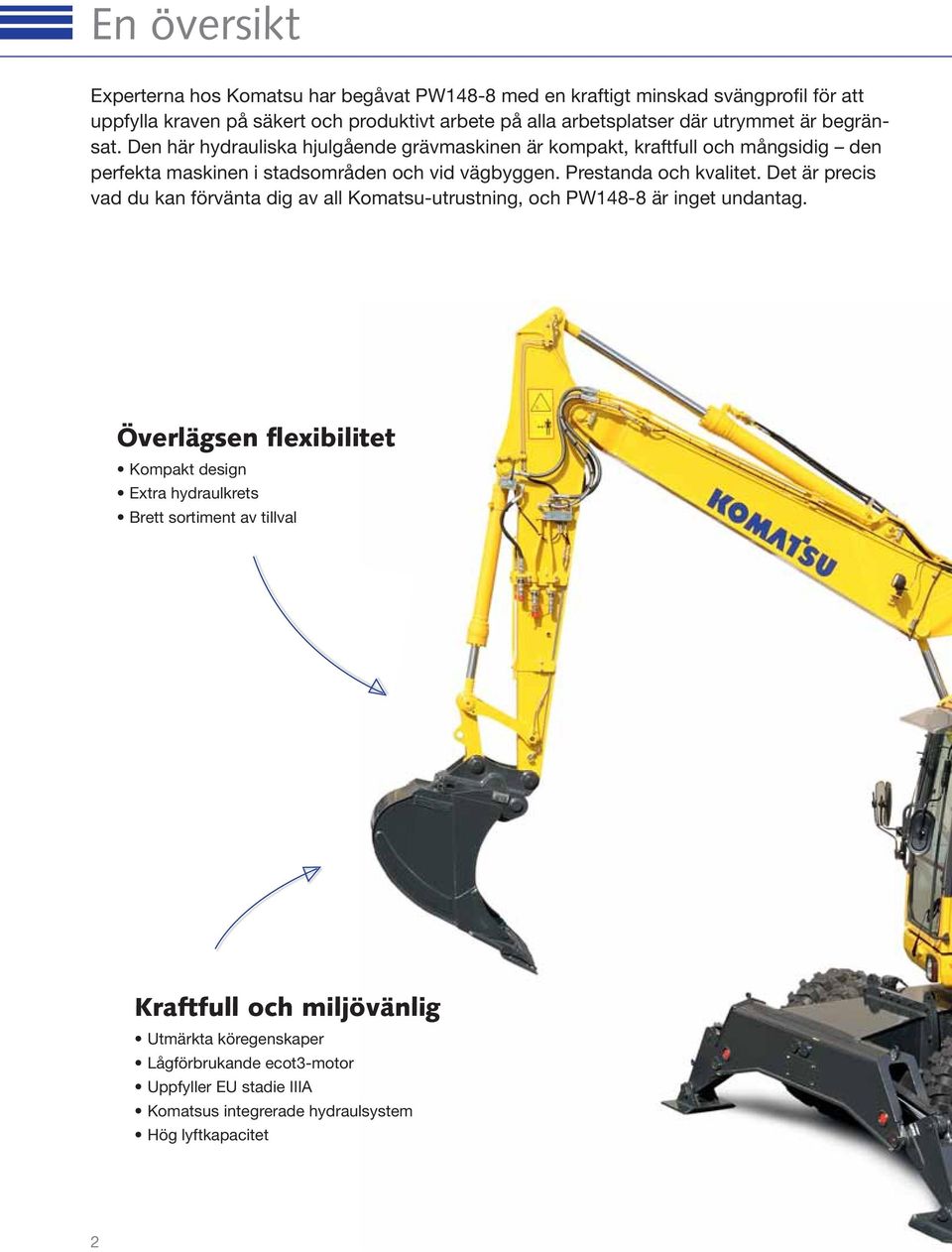 Prestanda och kvalitet. Det är precis vad du kan förvänta dig av all Komatsu-utrustning, och PW148-8 är inget undantag.