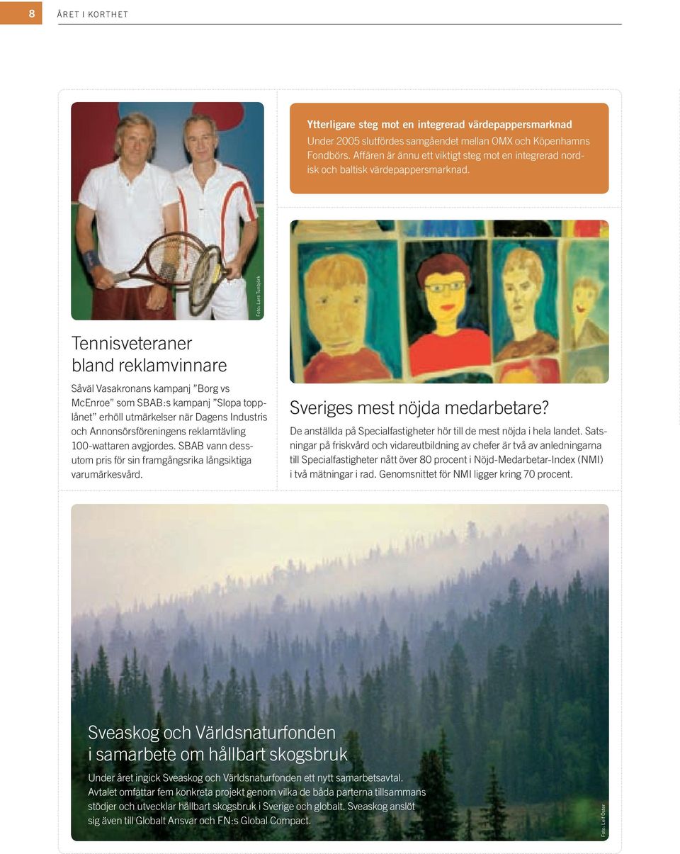 Foto: Lars Tunbjörk Tennisveteraner bland reklamvinnare Såväl Vasakronans kampanj Borg vs McEnroe som SBAB:s kampanj Slopa topplånet erhöll utmärkelser när Dagens Industris och Annonsörsföreningens
