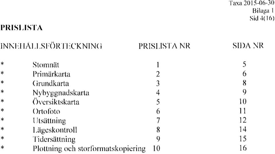 Nybyggnadskarta 4 9 * Översiktskarta 5 10 * Ortofoto 6 11 * Utsättning 7