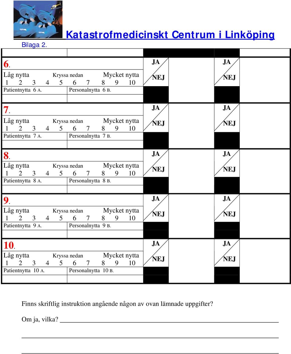 Patientnytta 9 A. Personalnytta 9 B. 10. Patientnytta 10 A.