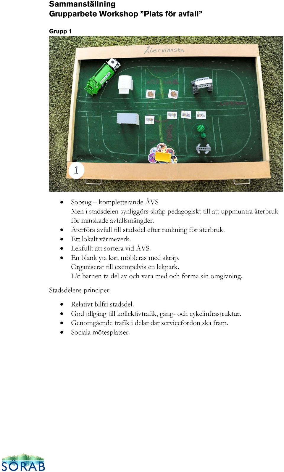 En blank yta kan möbleras med skräp. Organiserat till exempelvis en lekpark. Låt barnen ta del av och vara med och forma sin omgivning.
