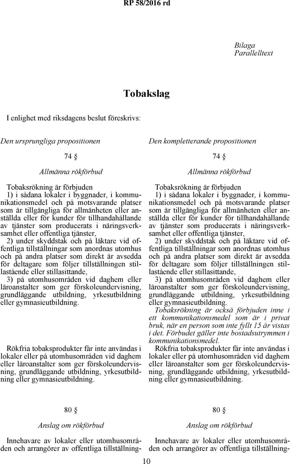 offentliga tjänster, 2) under skyddstak och på läktare vid offentliga tillställningar som anordnas utomhus och på andra platser som direkt är avsedda för deltagare som följer tillställningen