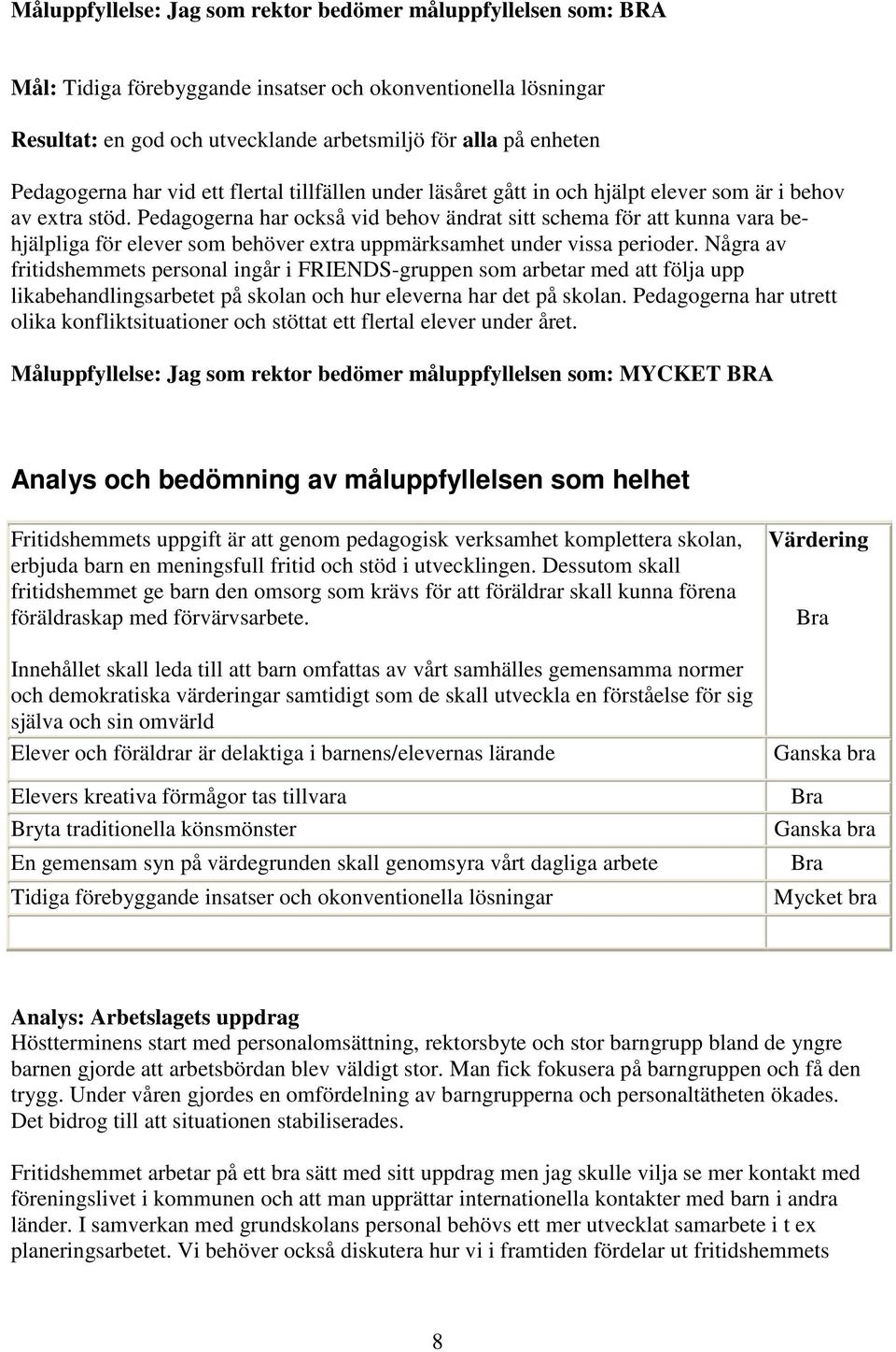 Pedagogerna har också vid behov ändrat sitt schema för att kunna vara behjälpliga för elever som behöver extra uppmärksamhet under vissa perioder.