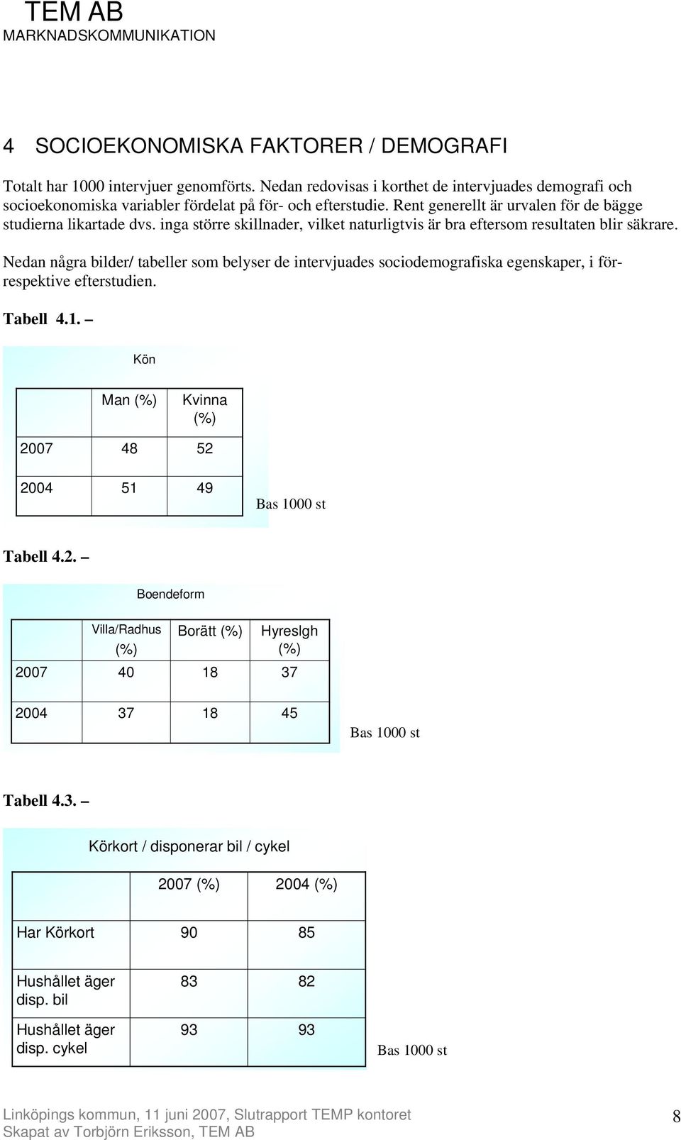 inga större skillnader, vilket naturligtvis är bra eftersom resultaten blir säkrare.