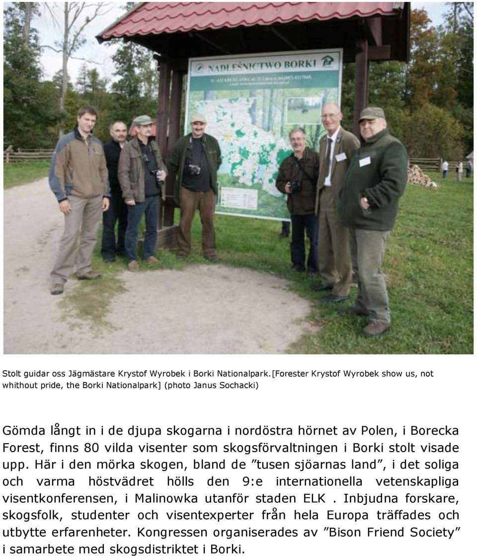 Forest, finns 80 vilda visenter som skogsförvaltningen i Borki stolt visade upp.